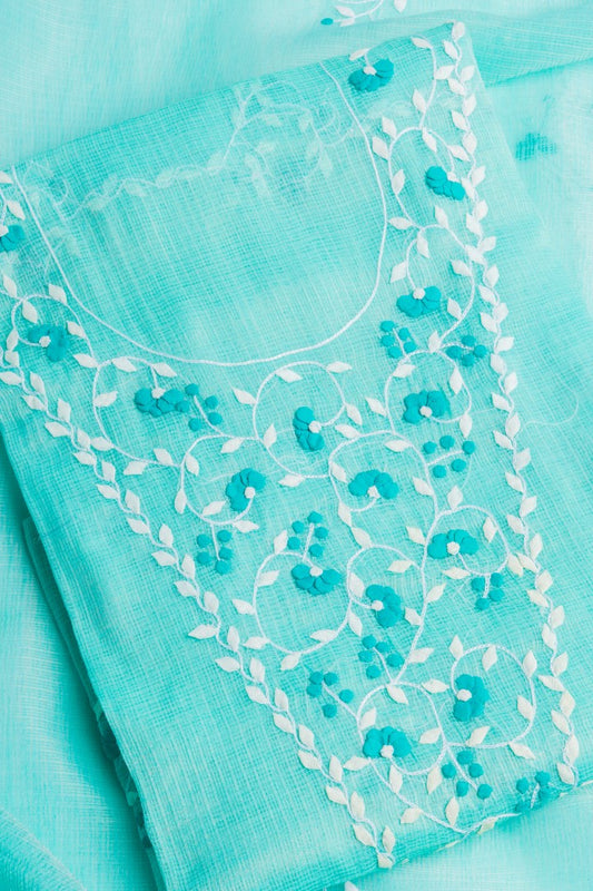 Sea Foam Anemone – Handcrafted Appliqué Tunic & Scarf Fabric Set